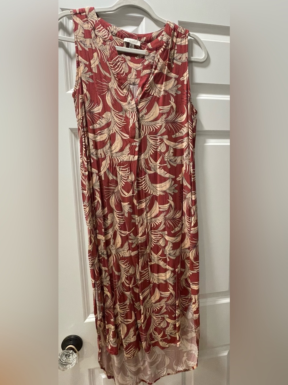 alex + lili Floral Midi Dress in Red & Cream - Picture 2 of 6